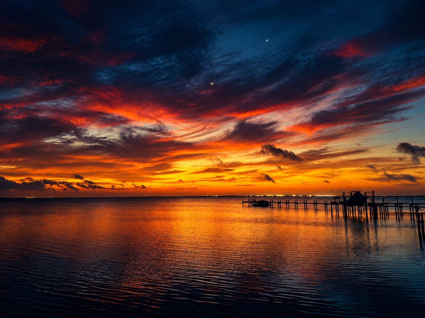 Sunset over the pier