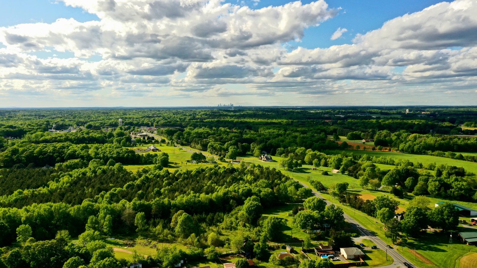 Clouds over green